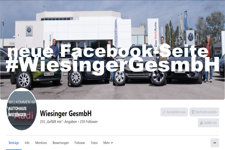 neue Facebook-Seite #WiesingerGesmbH